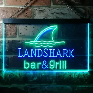 Landshark Lager - Bar and Grill Sharkfin Neon-Like LED Sign