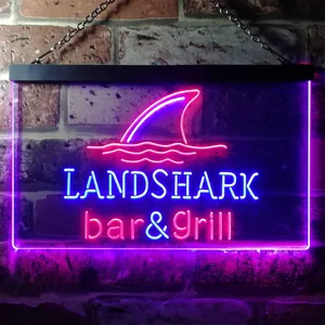 Landshark Lager - Bar and Grill Sharkfin Neon-Like LED Sign