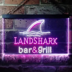 Landshark Lager - Bar and Grill Sharkfin Neon-Like LED Sign