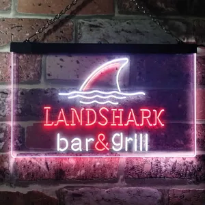 Landshark Lager - Bar and Grill Sharkfin Neon-Like LED Sign