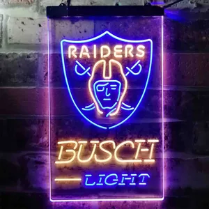 Las Vegas Raiders Busch Light Neon-Like LED Sign