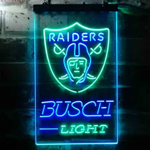Las Vegas Raiders Busch Light Neon-Like LED Sign
