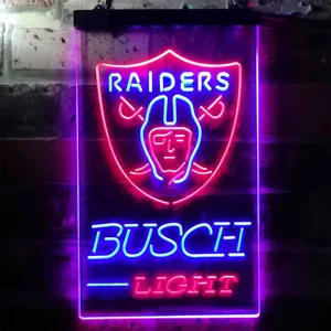 Las Vegas Raiders Busch Light Neon-Like LED Sign