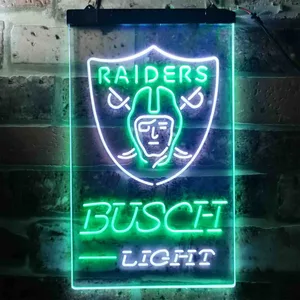 Las Vegas Raiders Busch Light Neon-Like LED Sign