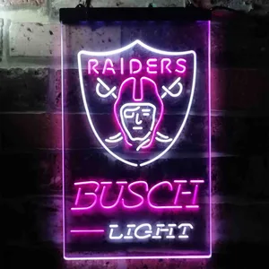 Las Vegas Raiders Busch Light Neon-Like LED Sign
