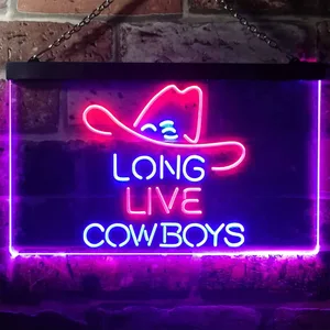 Long Live Cowboys Logo Neon-Like LED Sign