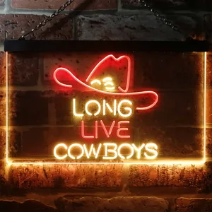 Long Live Cowboys Logo Neon-Like LED Sign