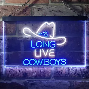 Long Live Cowboys Logo Neon-Like LED Sign