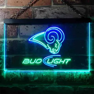 Los Angeles Rams Bud Light Neon-Like LED Sign
