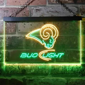 Los Angeles Rams Bud Light Neon-Like LED Sign