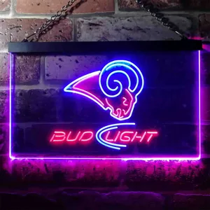 Los Angeles Rams Bud Light Neon-Like LED Sign