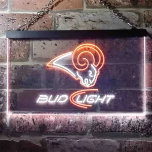 Los Angeles Rams Bud Light Neon-Like LED Sign