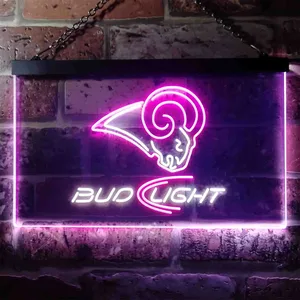 Los Angeles Rams Bud Light Neon-Like LED Sign