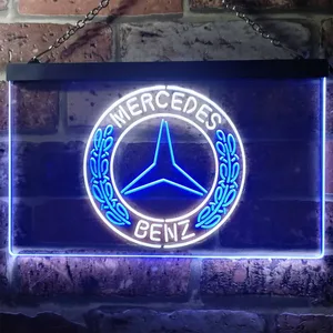 Mercedes Benz Old Logo Neon-Like LED Sign
