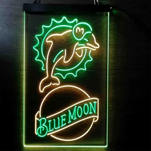 Miami Dolphins Blue Moon Neon-Like LED Sign