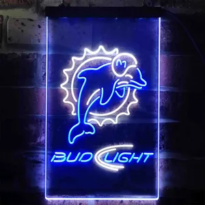 Miami Dolphins Bud Light Neon-Like LED Sign