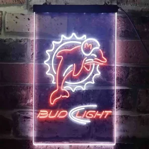 Miami Dolphins Bud Light Neon-Like LED Sign