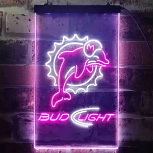 Miami Dolphins Bud Light Neon-Like LED Sign
