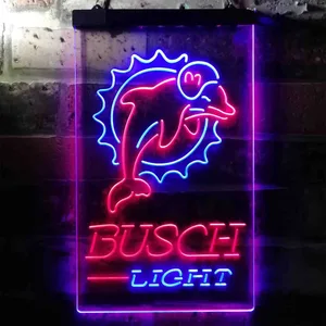 Miami Dolphins Busch Light Neon-Like LED Sign