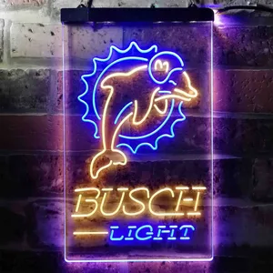 Miami Dolphins Busch Light Neon-Like LED Sign