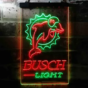 Miami Dolphins Busch Light Neon-Like LED Sign