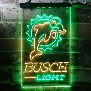 Miami Dolphins Busch Light Neon-Like LED Sign