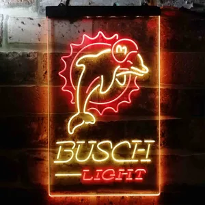 Miami Dolphins Busch Light Neon-Like LED Sign