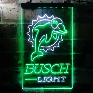 Miami Dolphins Busch Light Neon-Like LED Sign