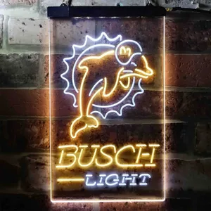 Miami Dolphins Busch Light Neon-Like LED Sign