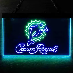 Miami Dolphins Crown Royal Neon-Like LED Sign