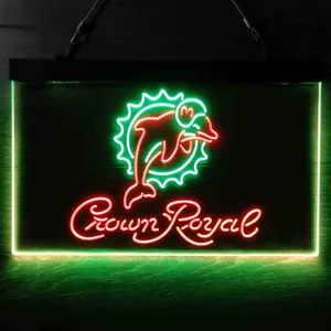 Miami Dolphins Crown Royal Neon-Like LED Sign
