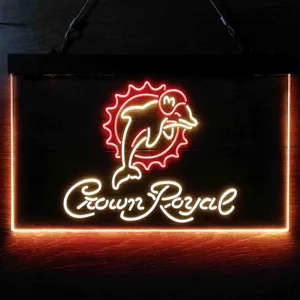 Miami Dolphins Crown Royal Neon-Like LED Sign