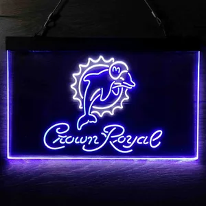 Miami Dolphins Crown Royal Neon-Like LED Sign