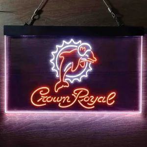 Miami Dolphins Crown Royal Neon-Like LED Sign