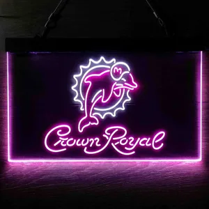 Miami Dolphins Crown Royal Neon-Like LED Sign