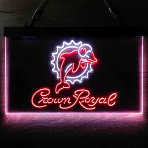 Miami Dolphins Crown Royal Neon-Like LED Sign