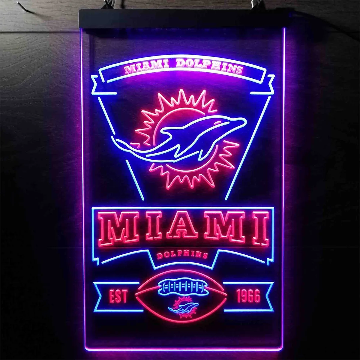 Miami Dolphins EST 1966 Neon-Like LED Sign