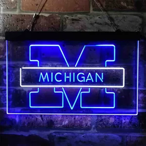 Michigan Wolverines Logo 2 Neon-Like LED Sign