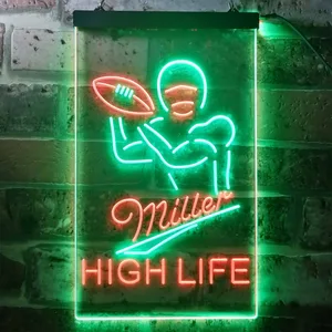 Miller Football 2 Neon-Like LED Sign