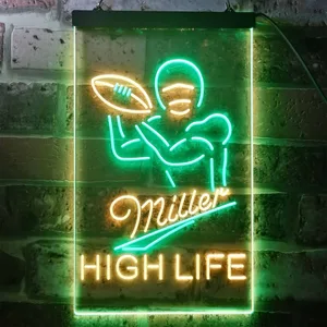 Miller Football 2 Neon-Like LED Sign