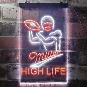Miller Football 2 Neon-Like LED Sign