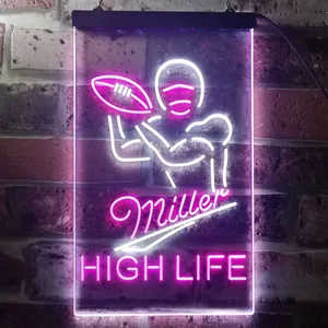 Miller Football 2 Neon-Like LED Sign