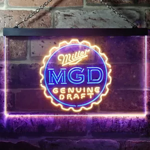 Miller Genuine Draft - Bottlecap Neon-Like LED Sign