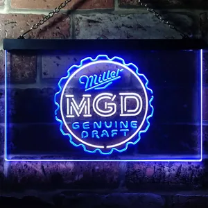 Miller Genuine Draft - Bottlecap Neon-Like LED Sign