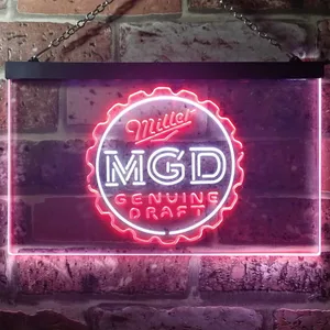 Miller Genuine Draft - Bottlecap Neon-Like LED Sign