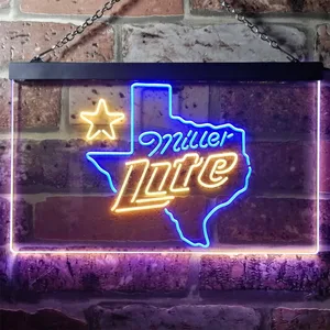 Miller Lite - Map Star Neon-Like LED Sign