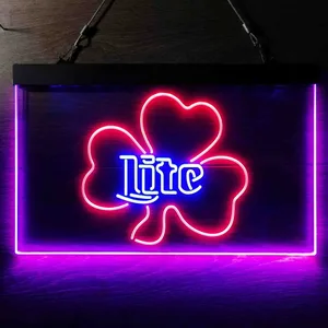 Miller Lite Shamrock Neon-Like LED Sign