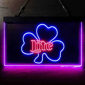 Miller Lite Shamrock Neon-Like LED Sign