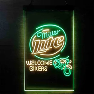 Miller Lite Welcome Bikers Neon-Like LED Sign