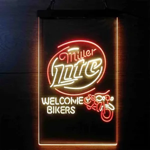 Miller Lite Welcome Bikers Neon-Like LED Sign